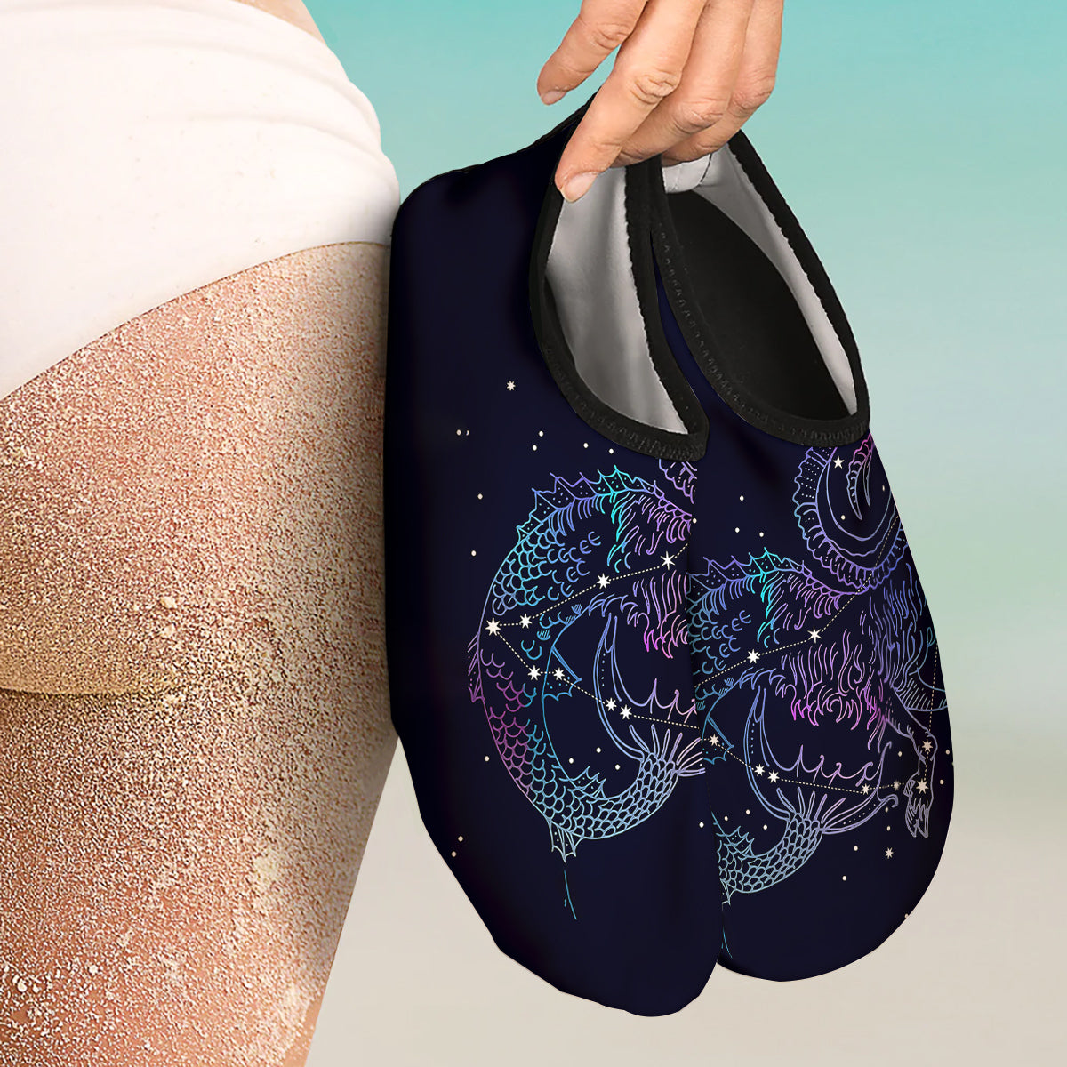 Constellation Capricorn Print Water Shoes-grizzshop