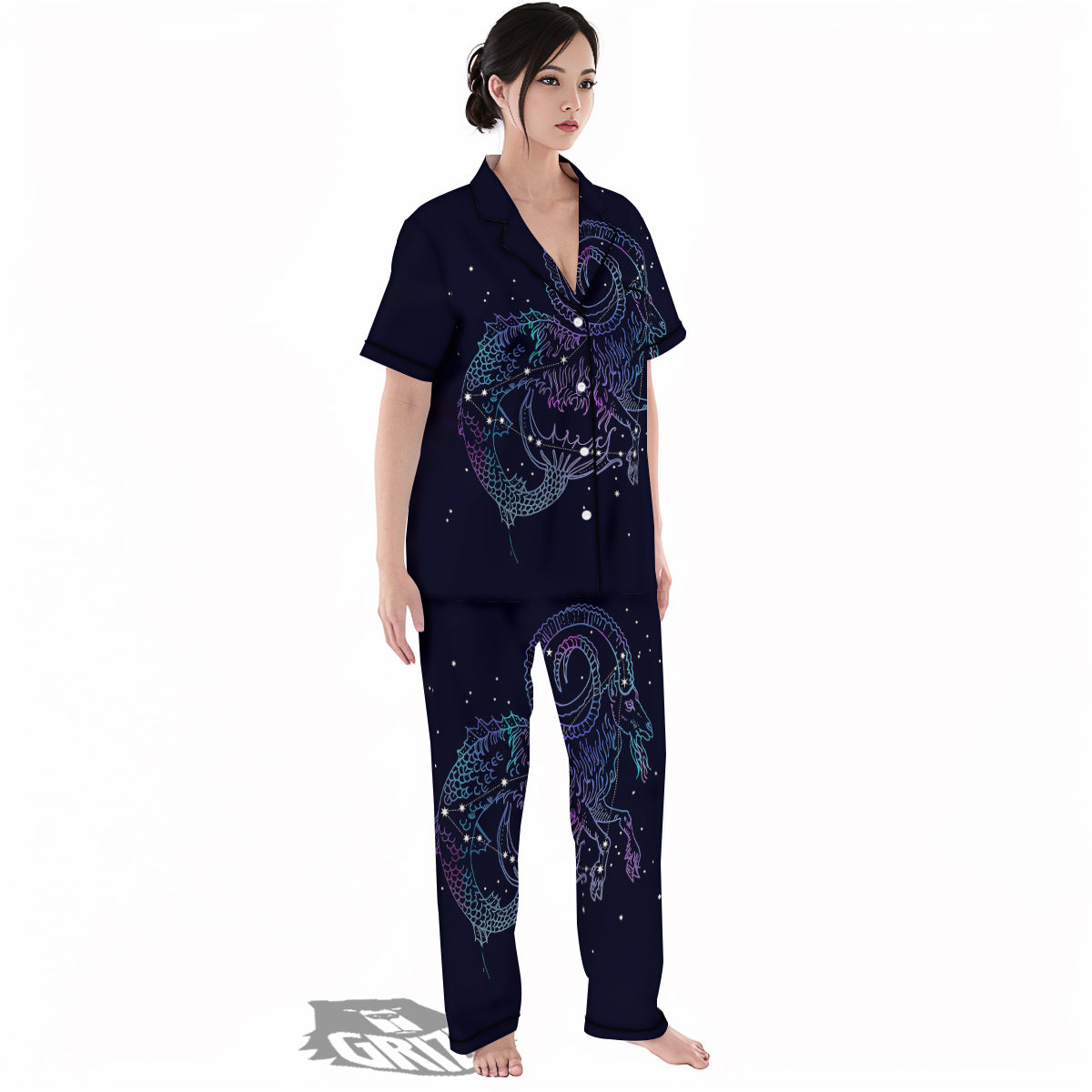 Constellation Capricorn Print Women's Pajamas Set-grizzshop