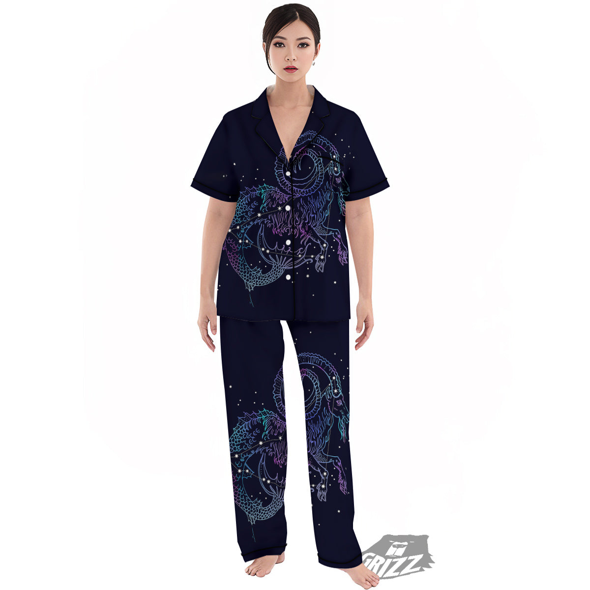 Constellation Capricorn Print Women's Pajamas Set-grizzshop