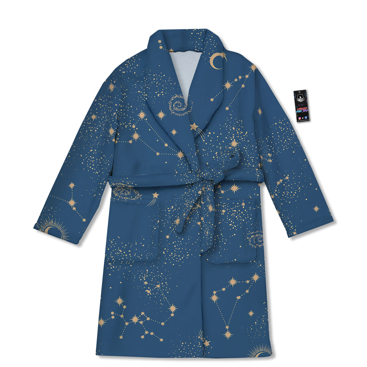 Constellation Cosmic Print Pattern Bathrobe-grizzshop