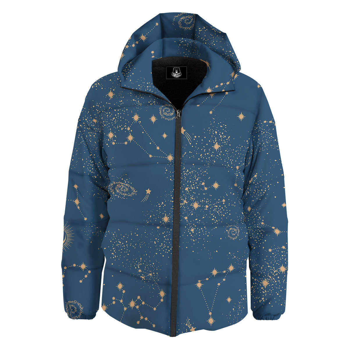 Constellation Cosmic Print Pattern Down Jacket-grizzshop