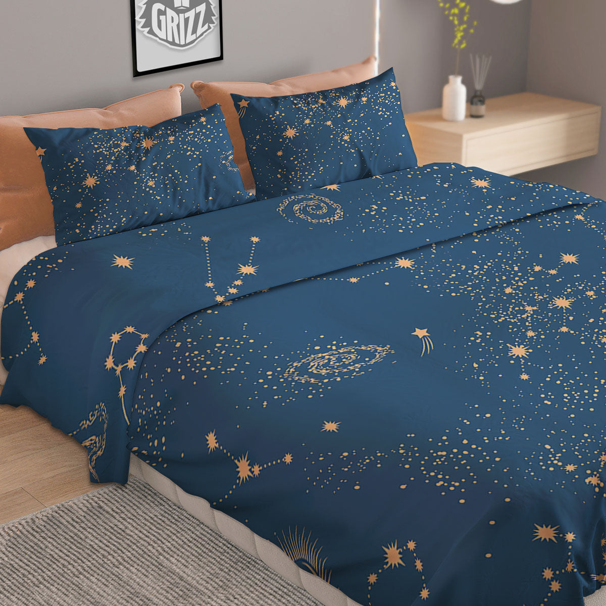 Constellation Cosmic Print Pattern Duvet Cover Bedding Set-grizzshop