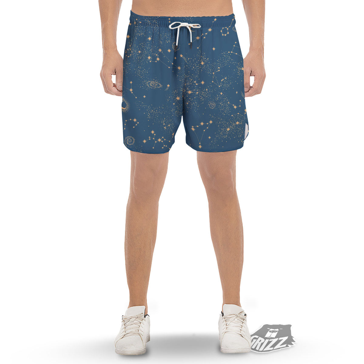 Constellation Cosmic Print Pattern Men's Gym Shorts-grizzshop