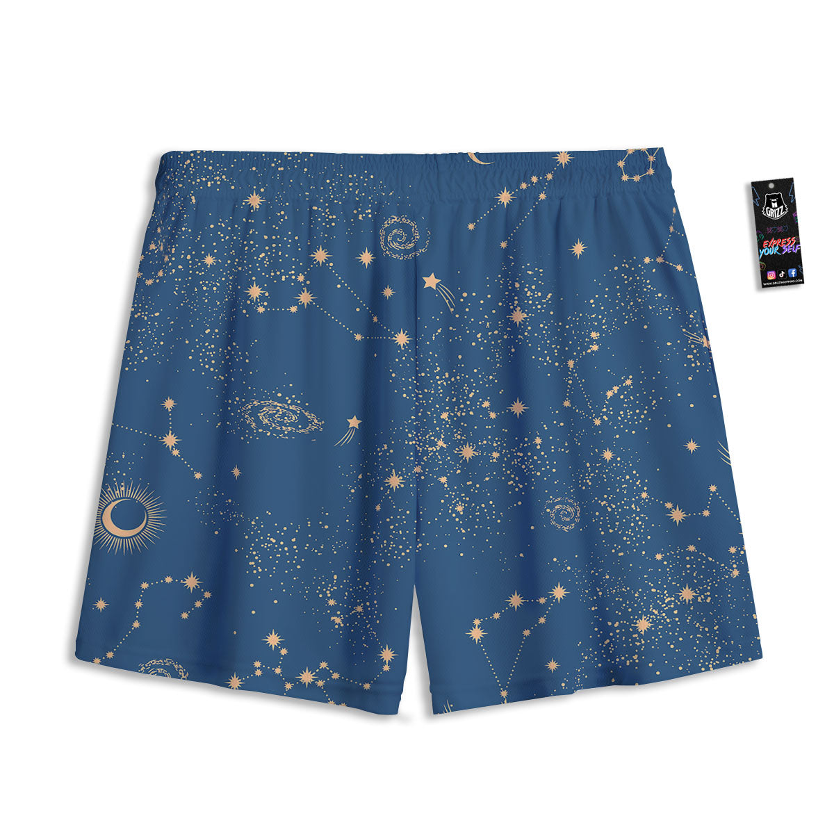Constellation Cosmic Print Pattern Mesh Shorts-grizzshop
