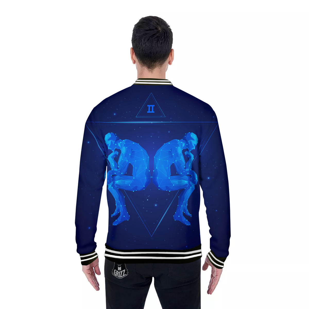 Constellation Gemini Print Baseball Jacket-grizzshop