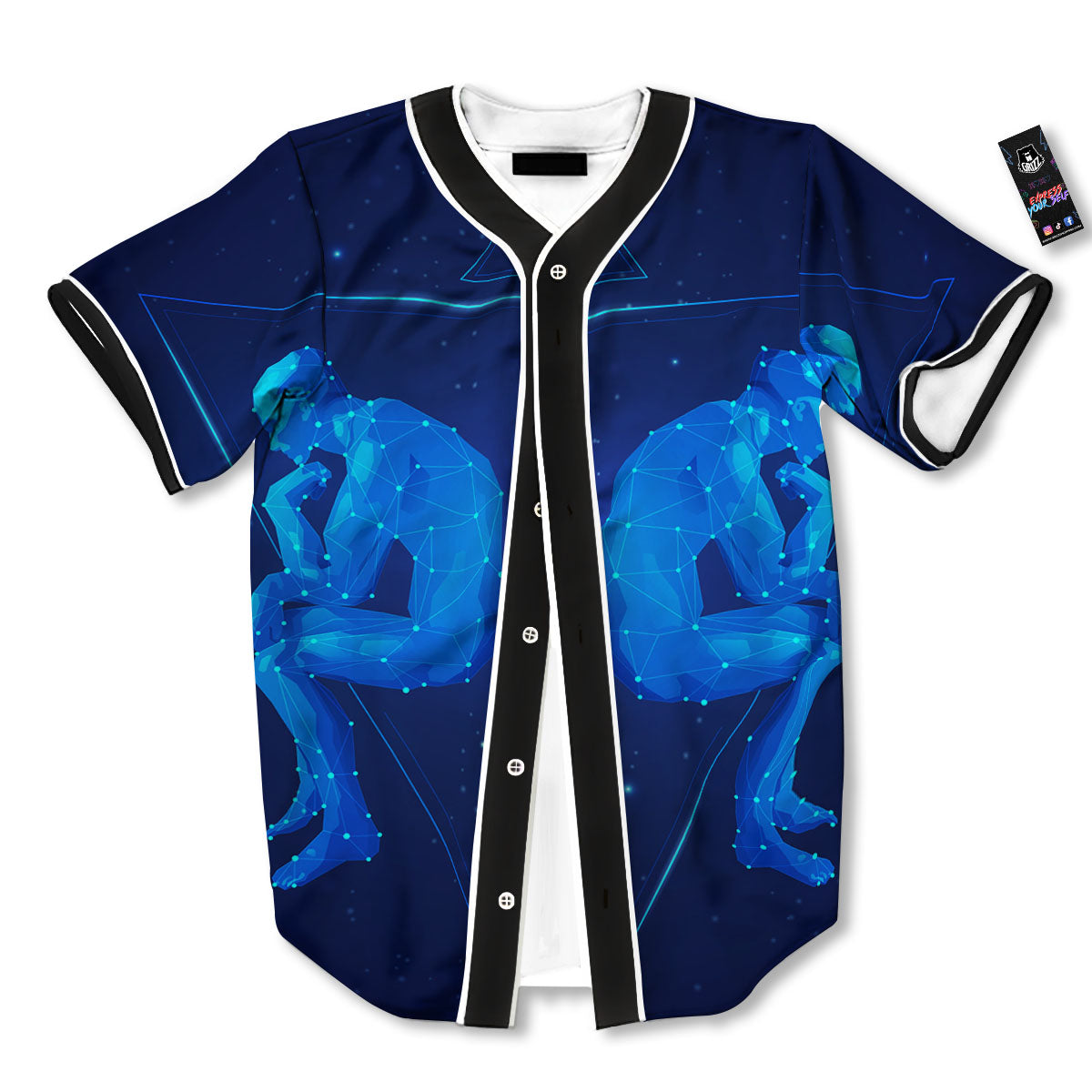 Constellation Gemini Print Baseball Jersey-grizzshop