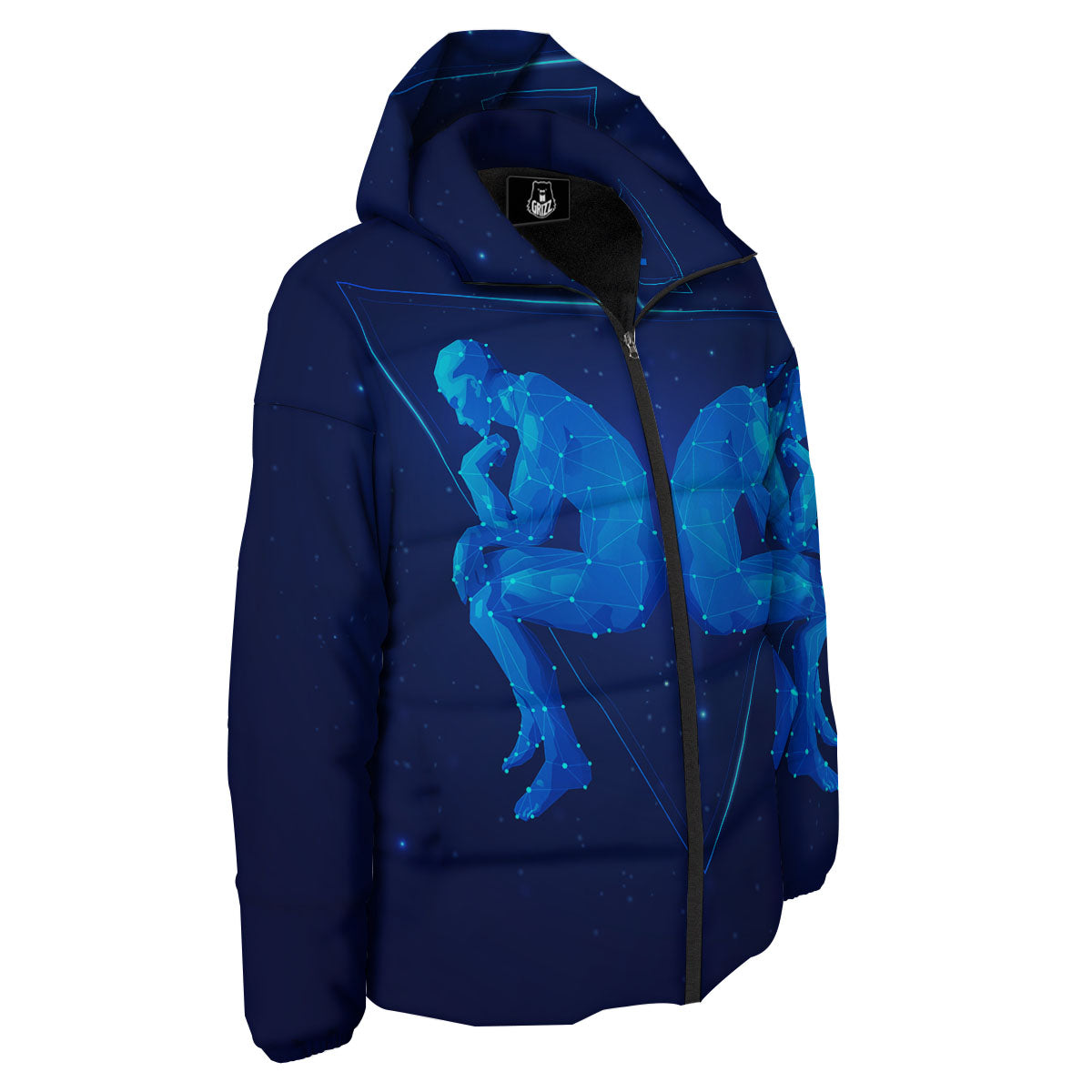 Constellation Gemini Print Down Jacket-grizzshop