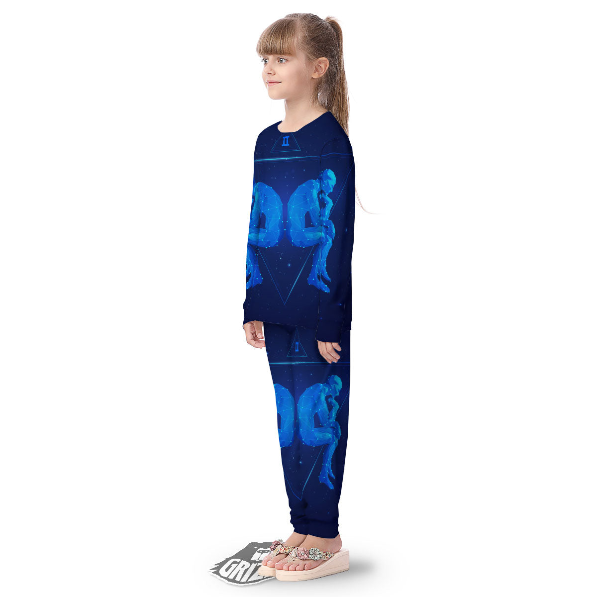 Constellation Gemini Print Kid's Pajamas-grizzshop