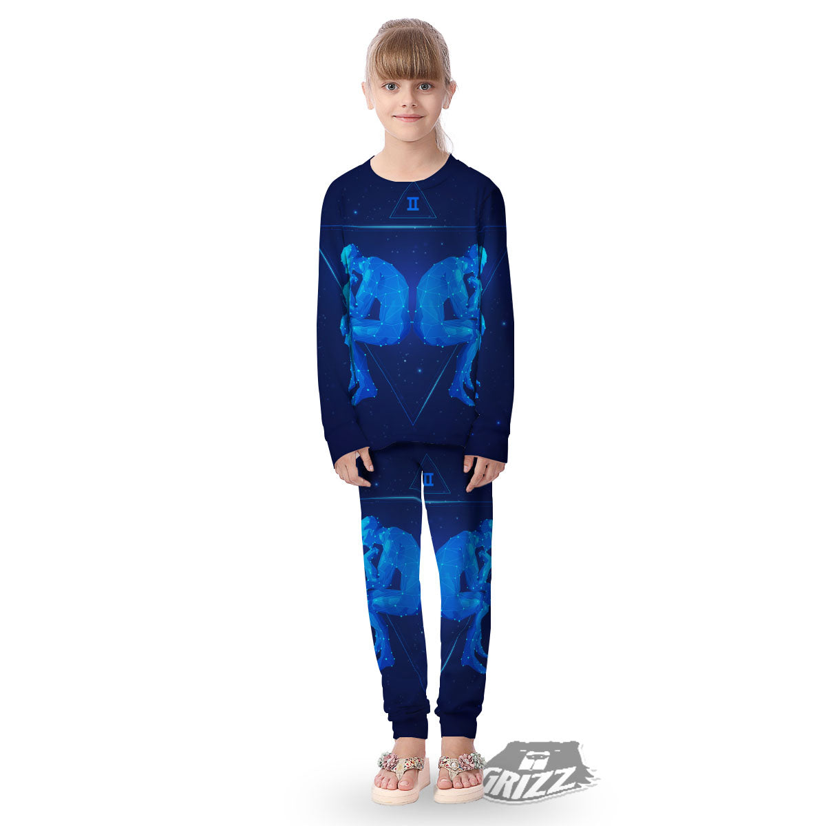 Constellation Gemini Print Kid's Pajamas-grizzshop