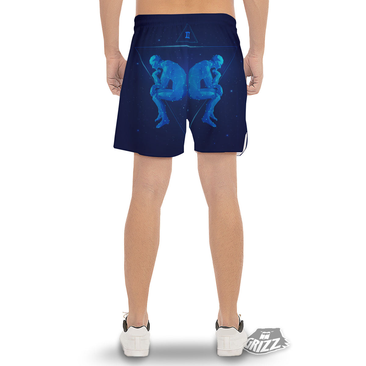Constellation Gemini Print Men's Gym Shorts-grizzshop