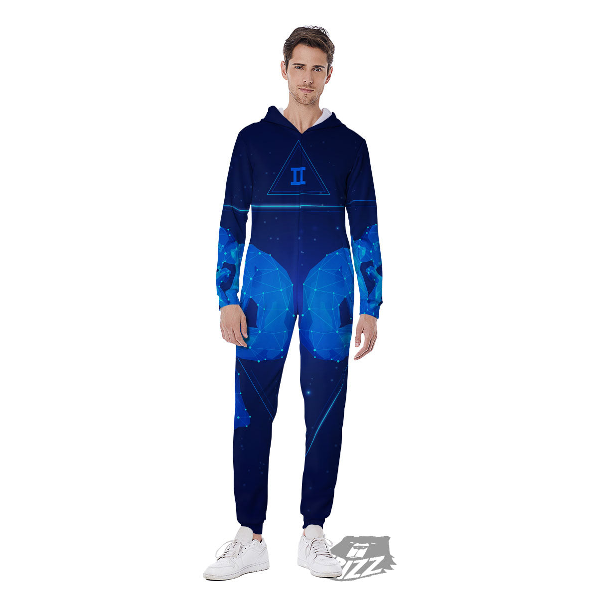 Constellation Gemini Print Men's Jumpsuit-grizzshop
