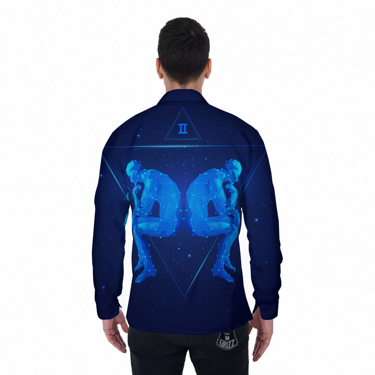 Constellation Gemini Print Men's Long Sleeve Shirts-grizzshop