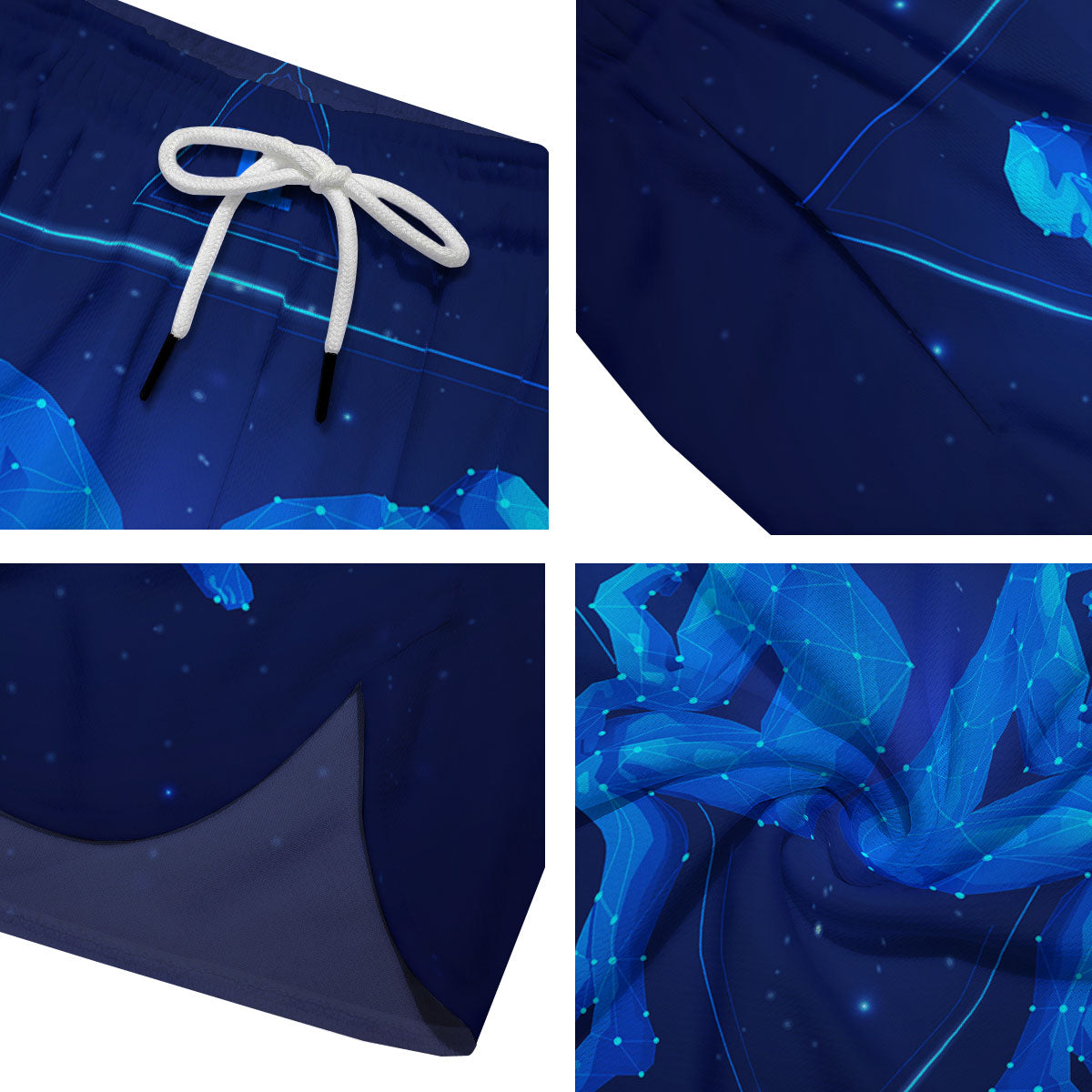 Constellation Gemini Print Men's Running Shorts-grizzshop