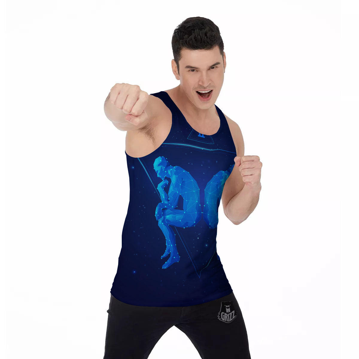 Constellation Gemini Print Men's Tank Top-grizzshop