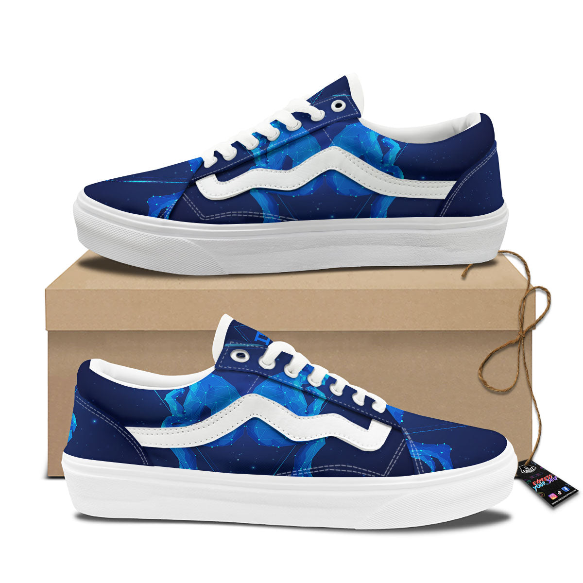 Constellation Gemini Print Skate Shoes-grizzshop