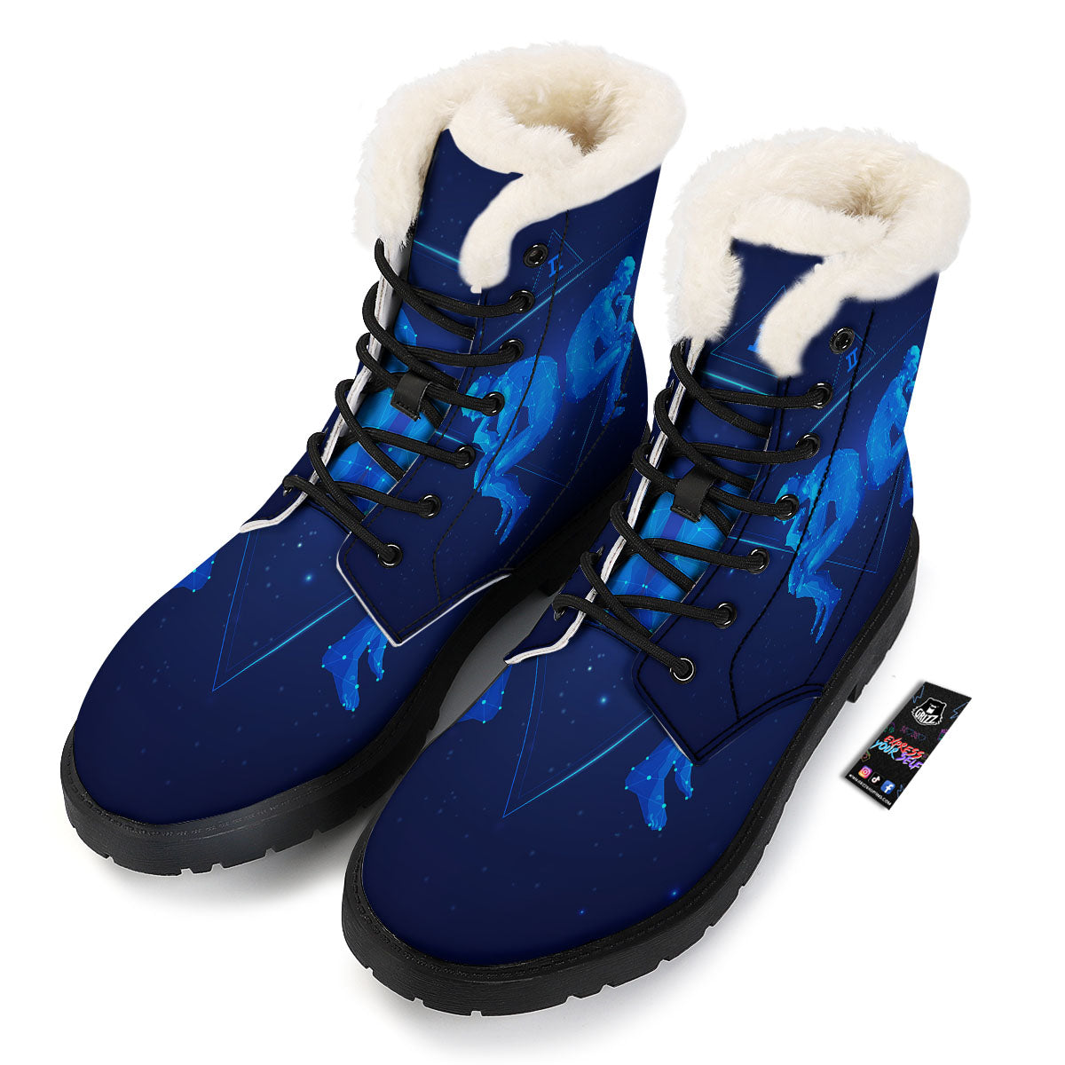 Constellation Gemini Print Winter Boots-grizzshop