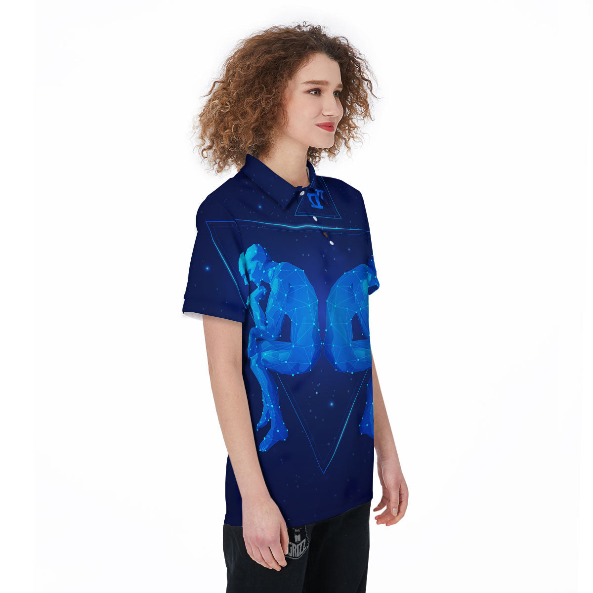 Constellation Gemini Print Women's Golf Shirts-grizzshop