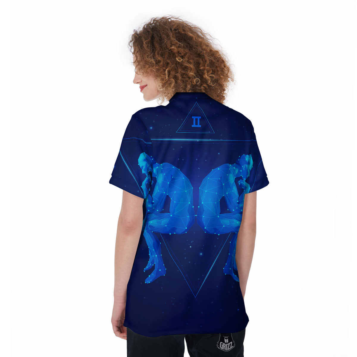 Constellation Gemini Print Women's Golf Shirts-grizzshop