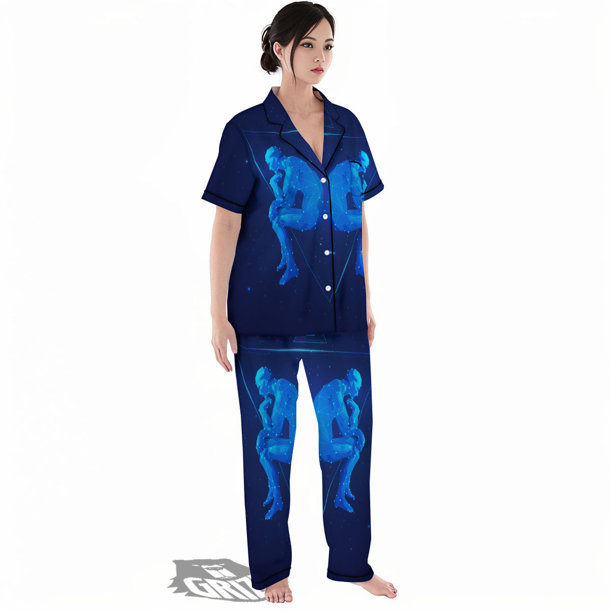 Constellation Gemini Print Women's Pajamas Set-grizzshop