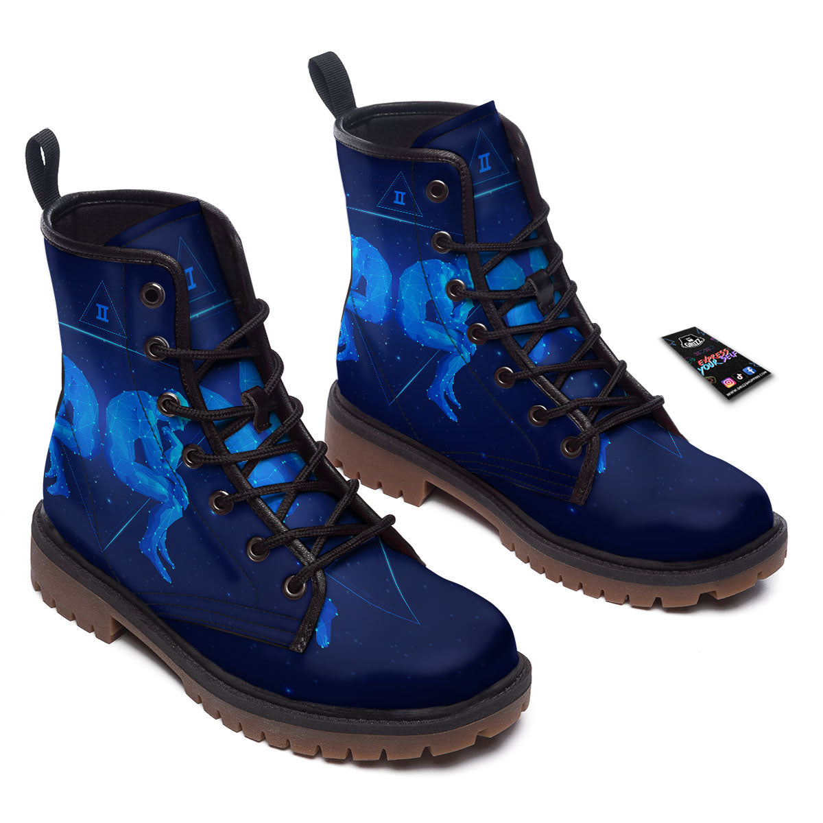 Constellation Gemini Print Work Boots-grizzshop