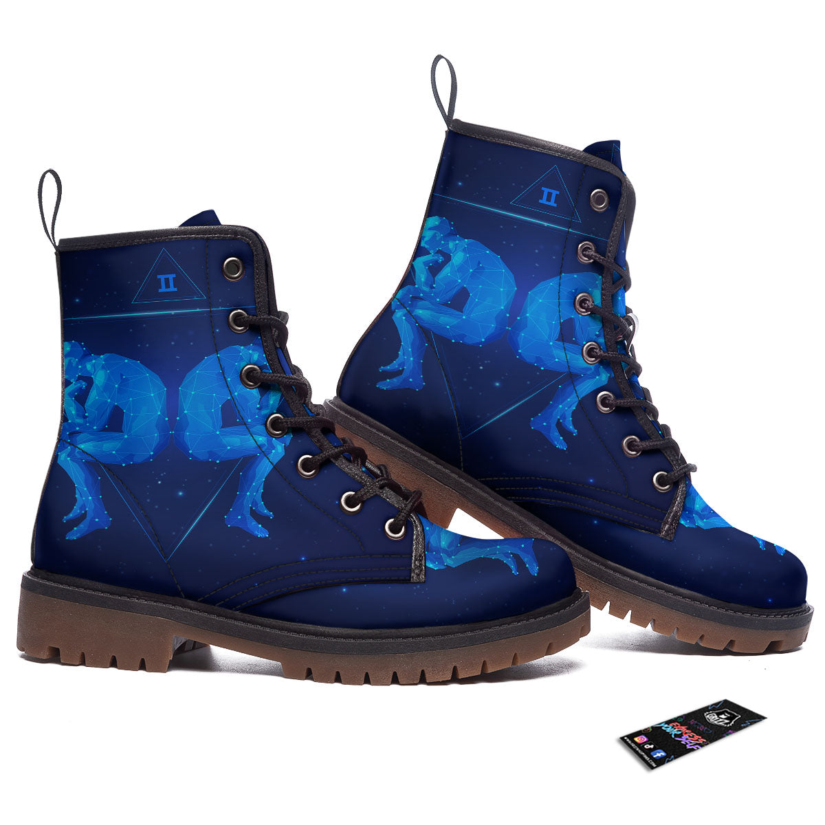 Constellation Gemini Print Work Boots-grizzshop