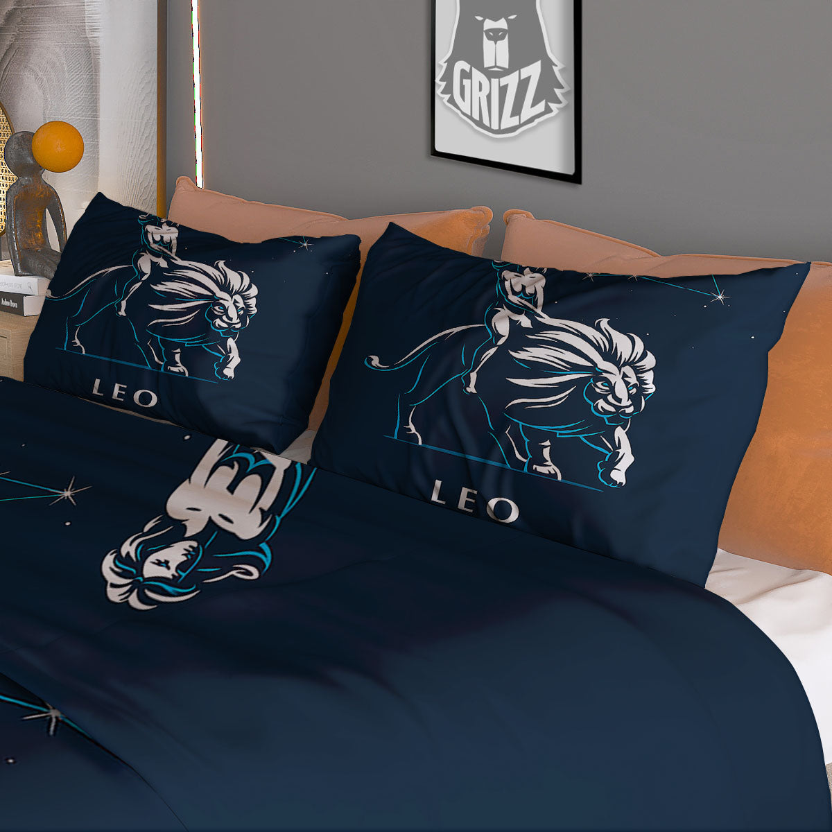 Constellation Leo Print Duvet Cover Bedding Set