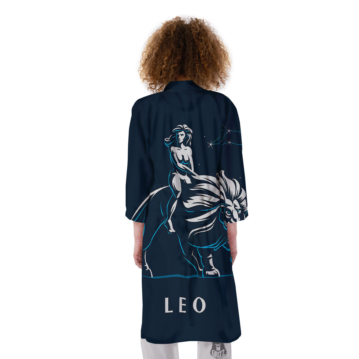 Constellation Leo Print Kimono-grizzshop