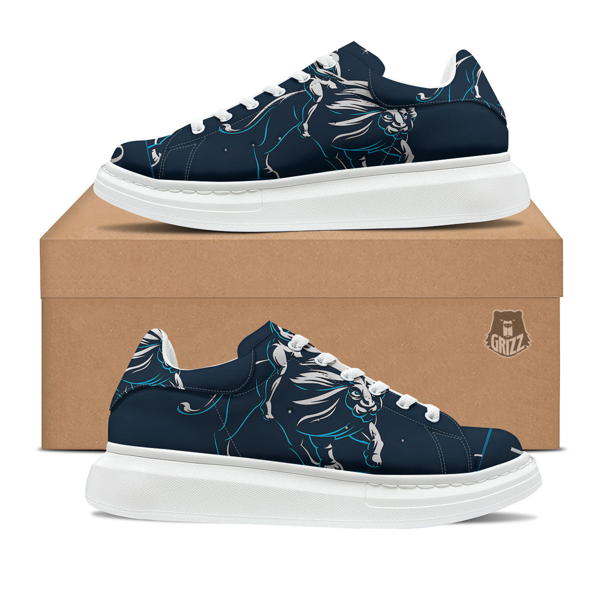 Constellation Leo Print Platform Shoes-grizzshop