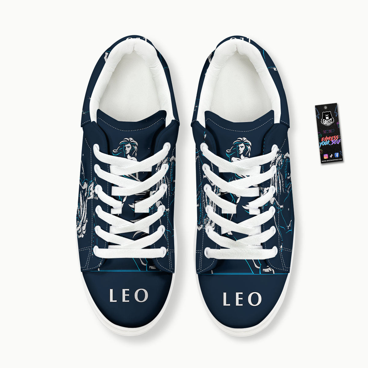 Constellation Leo Print Platform Shoes-grizzshop