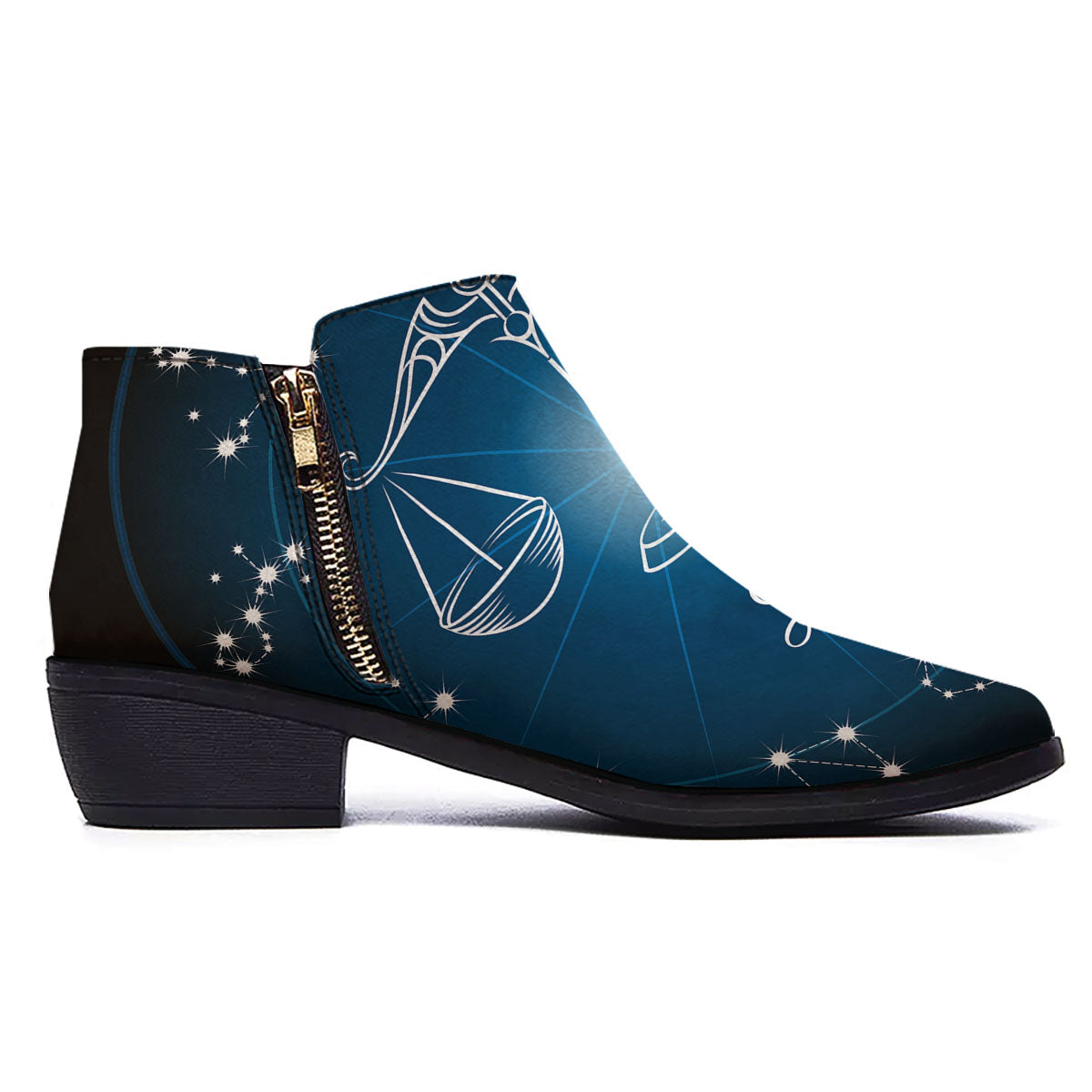 Constellation Libra Print Ankle Boots-grizzshop
