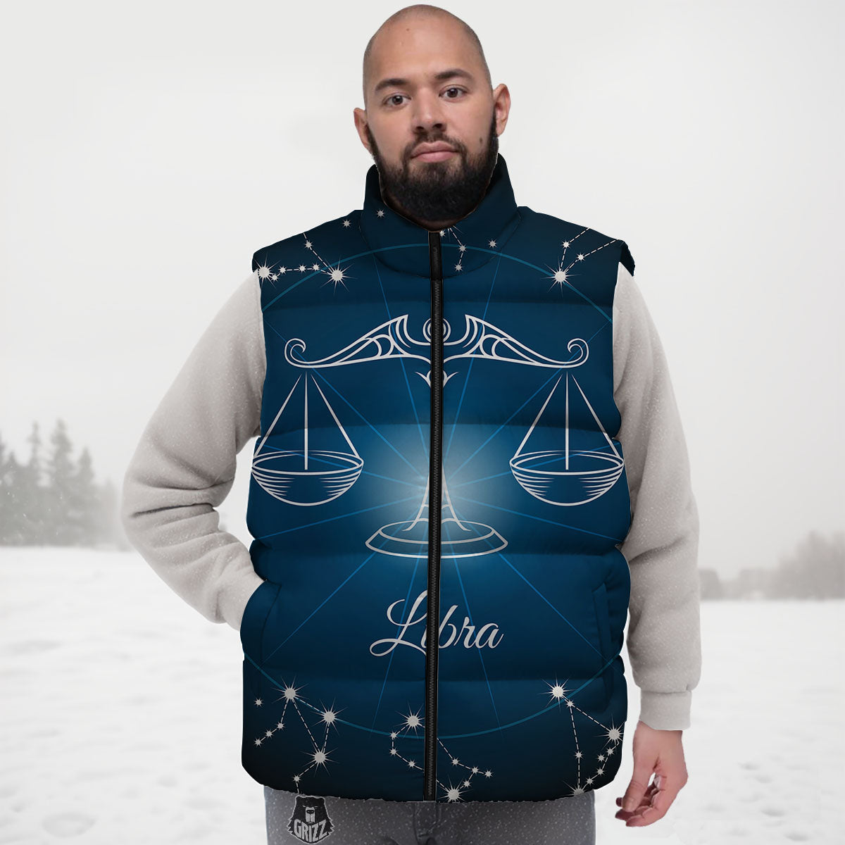 Constellation Libra Print Down Vest