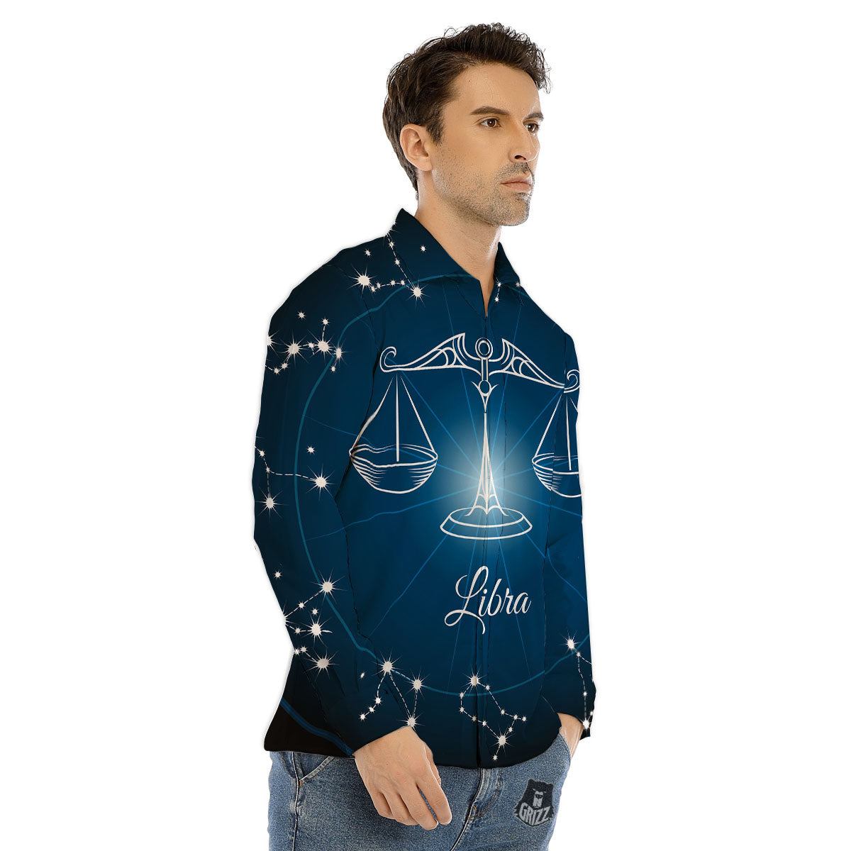 Constellation Libra Print Men's Dress Shirts-grizzshop
