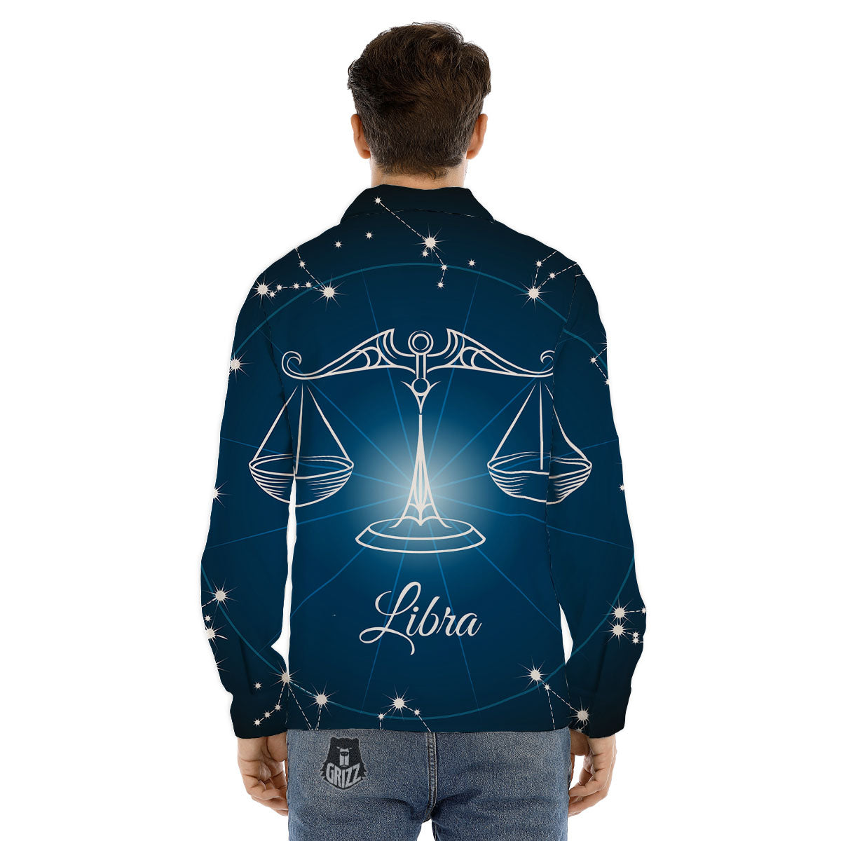 Constellation Libra Print Men's Dress Shirts-grizzshop