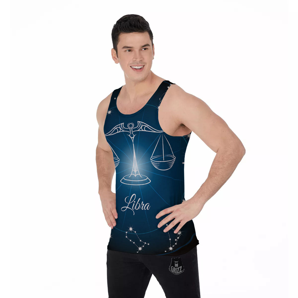 Constellation Libra Print Men's Tank Top-grizzshop