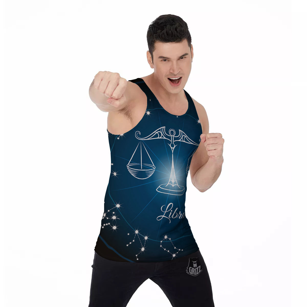 Constellation Libra Print Men's Tank Top-grizzshop