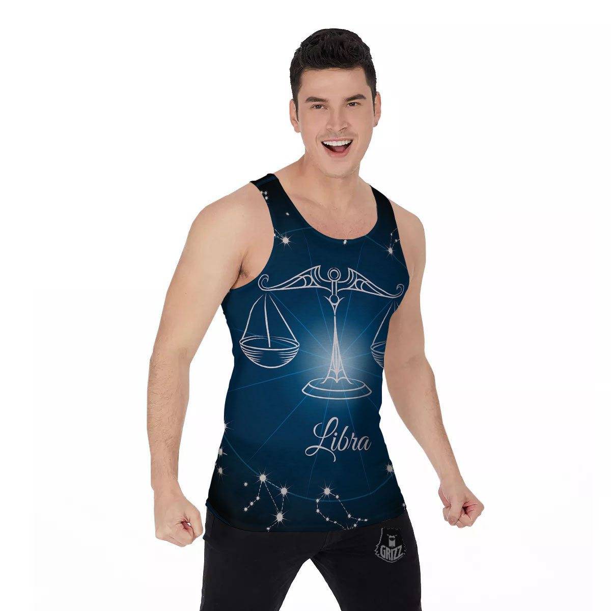 Constellation Libra Print Men's Tank Top-grizzshop