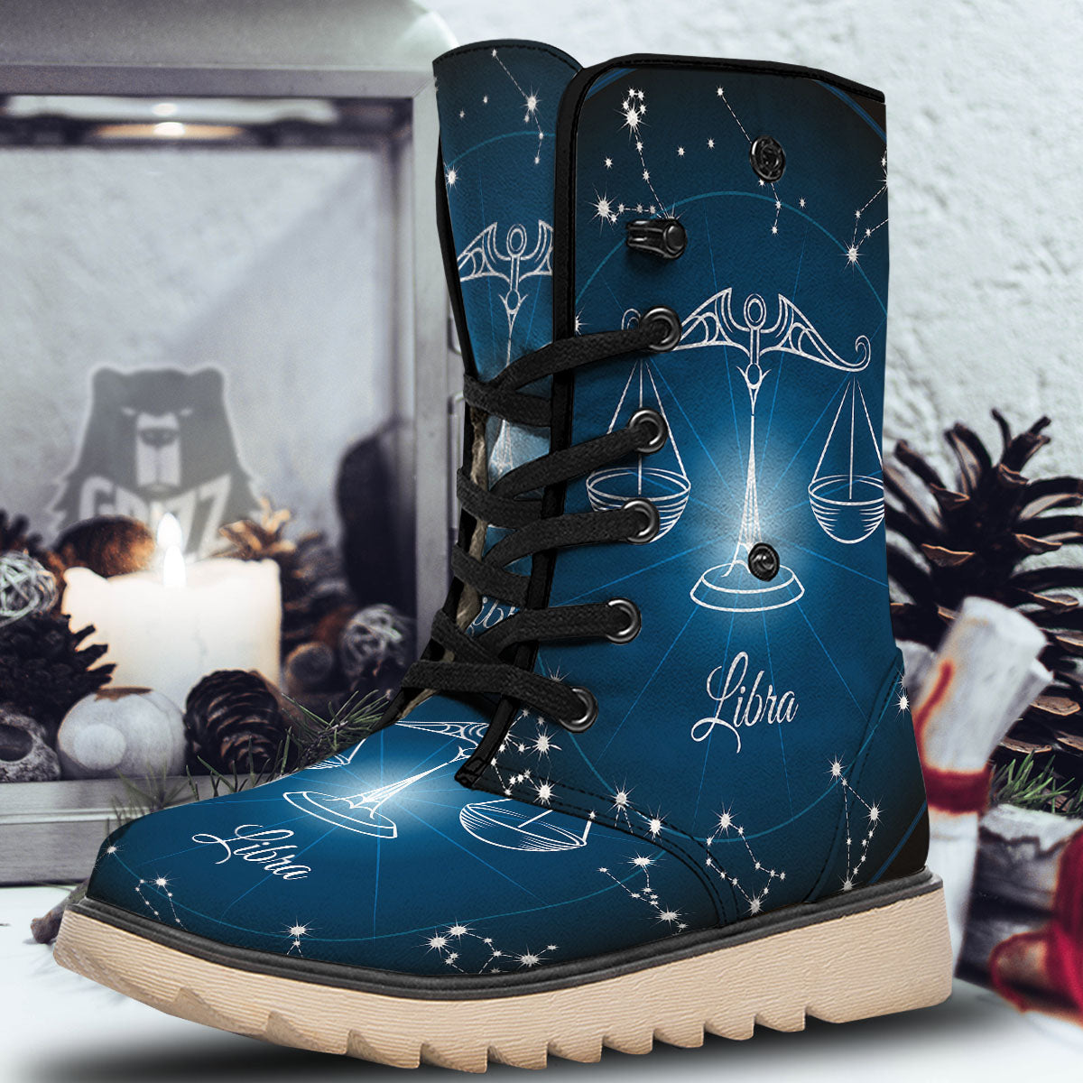 Constellation Libra Print Snow Boots-grizzshop