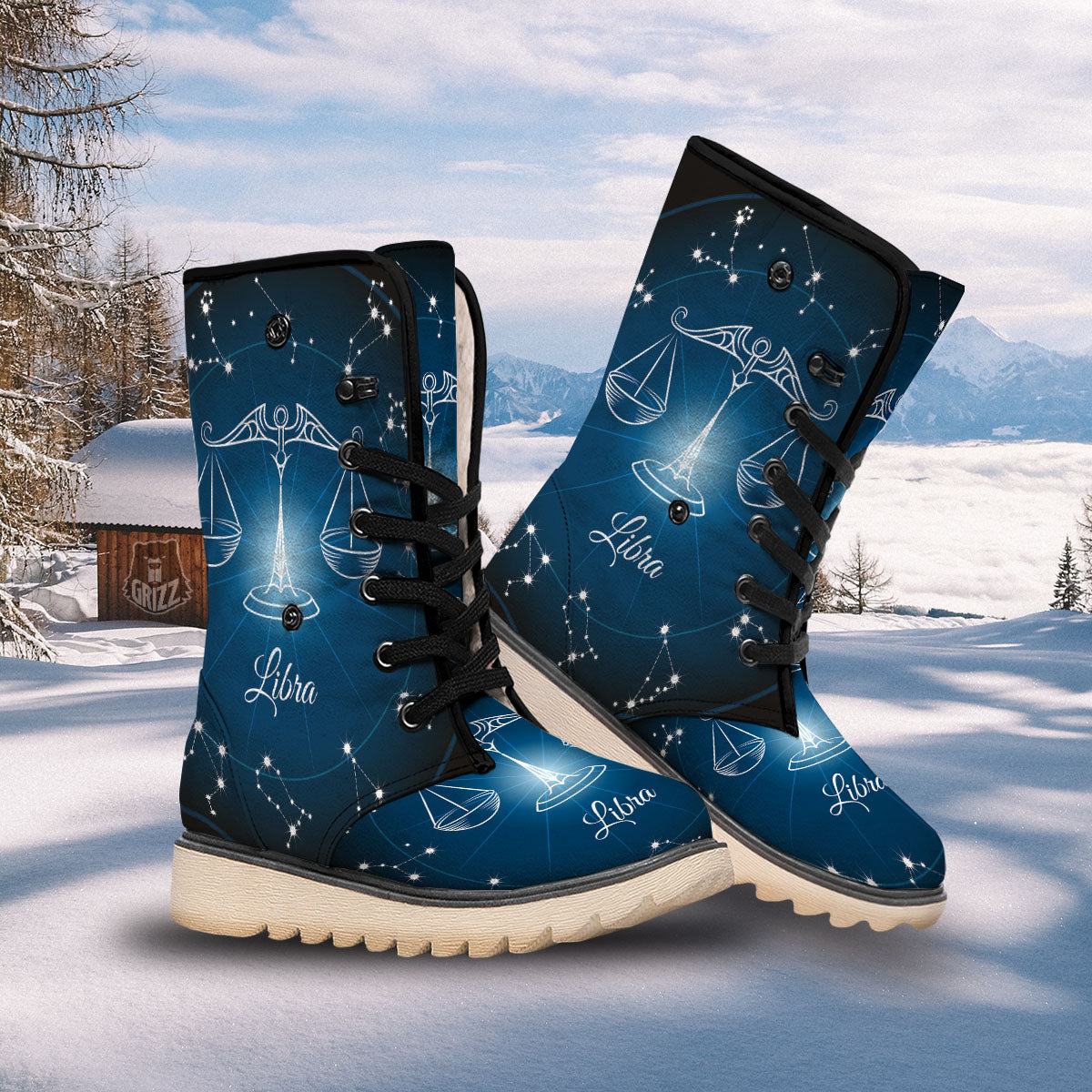 Constellation Libra Print Snow Boots-grizzshop