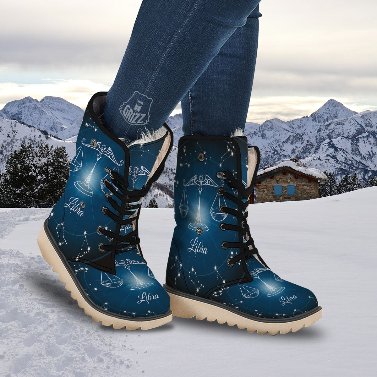 Constellation Libra Print Snow Boots-grizzshop