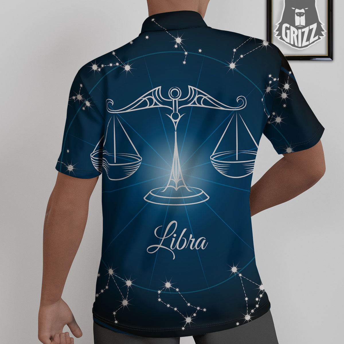 Constellation Libra Print Untucked Shirts-grizzshop