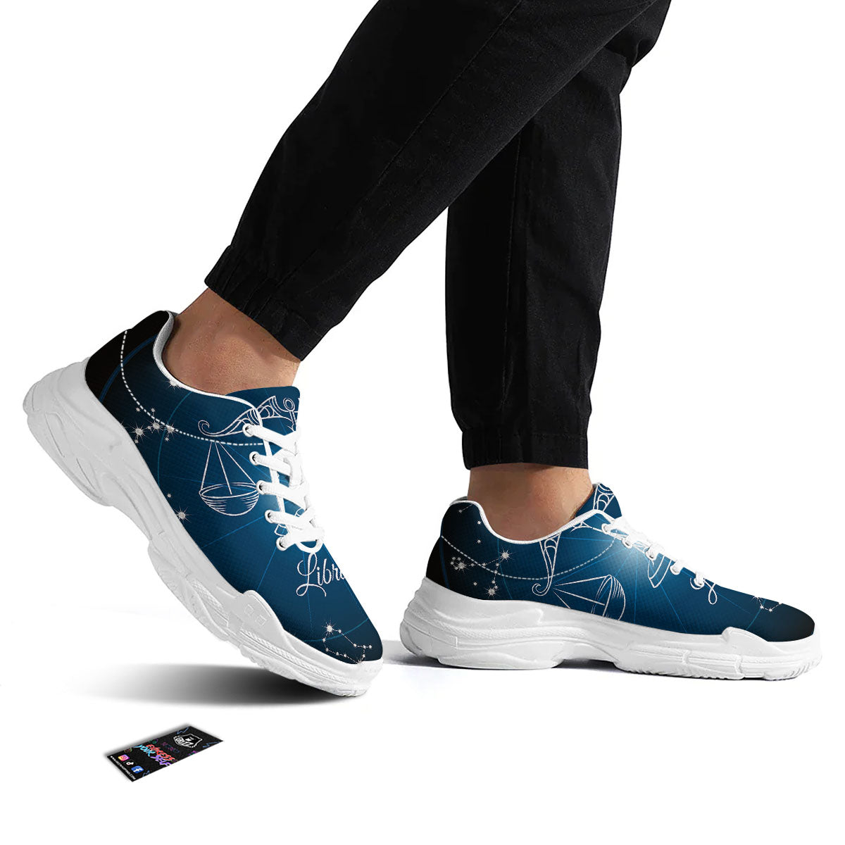 Constellation Libra Print White Chunky Shoes-grizzshop
