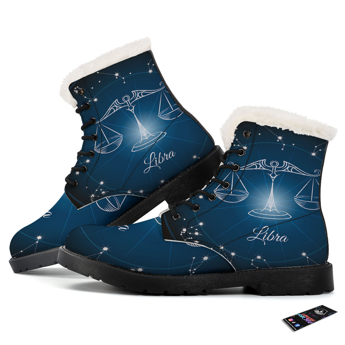 Constellation Libra Print Winter Boots-grizzshop