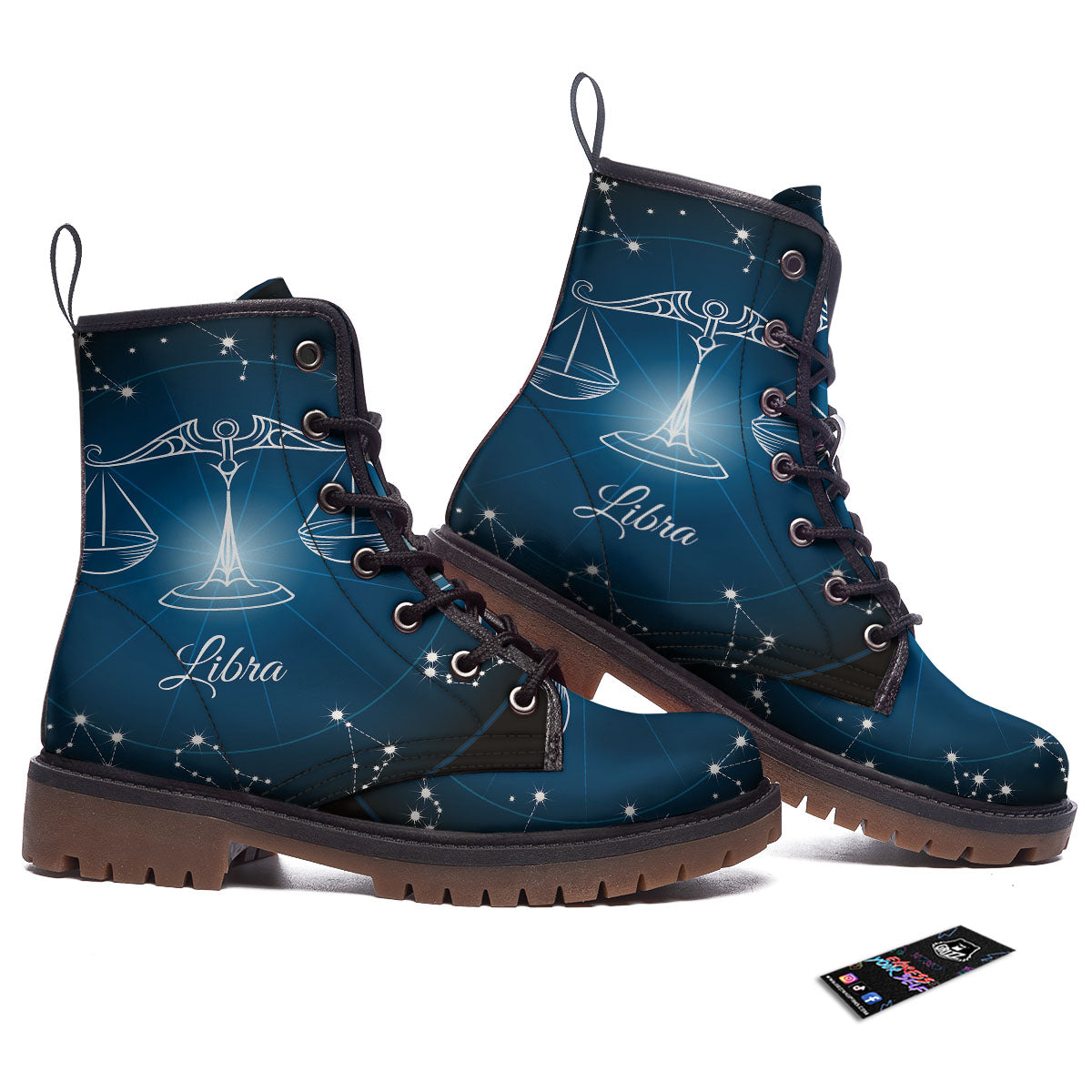 Constellation Libra Print Work Boots-grizzshop