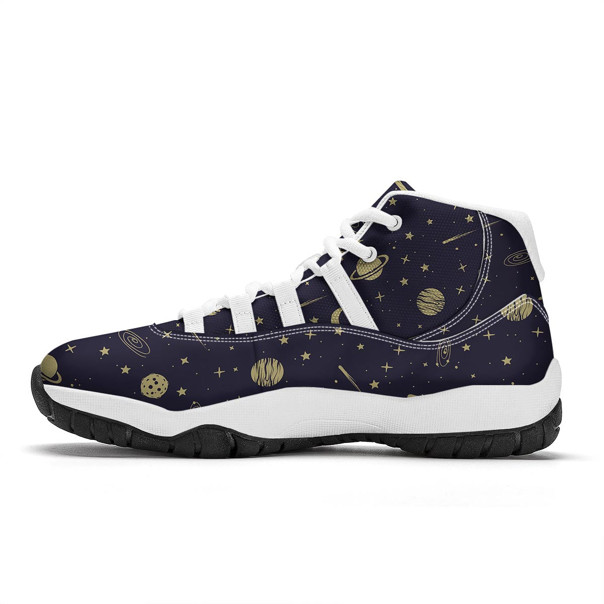 Constellation Pattern Print White Bball Shoes-grizzshop