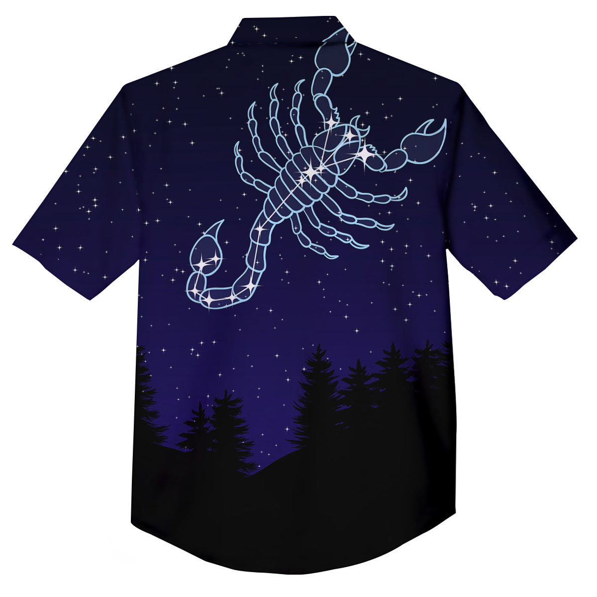 Constellation Scorpio Print Button Up Shirt-grizzshop