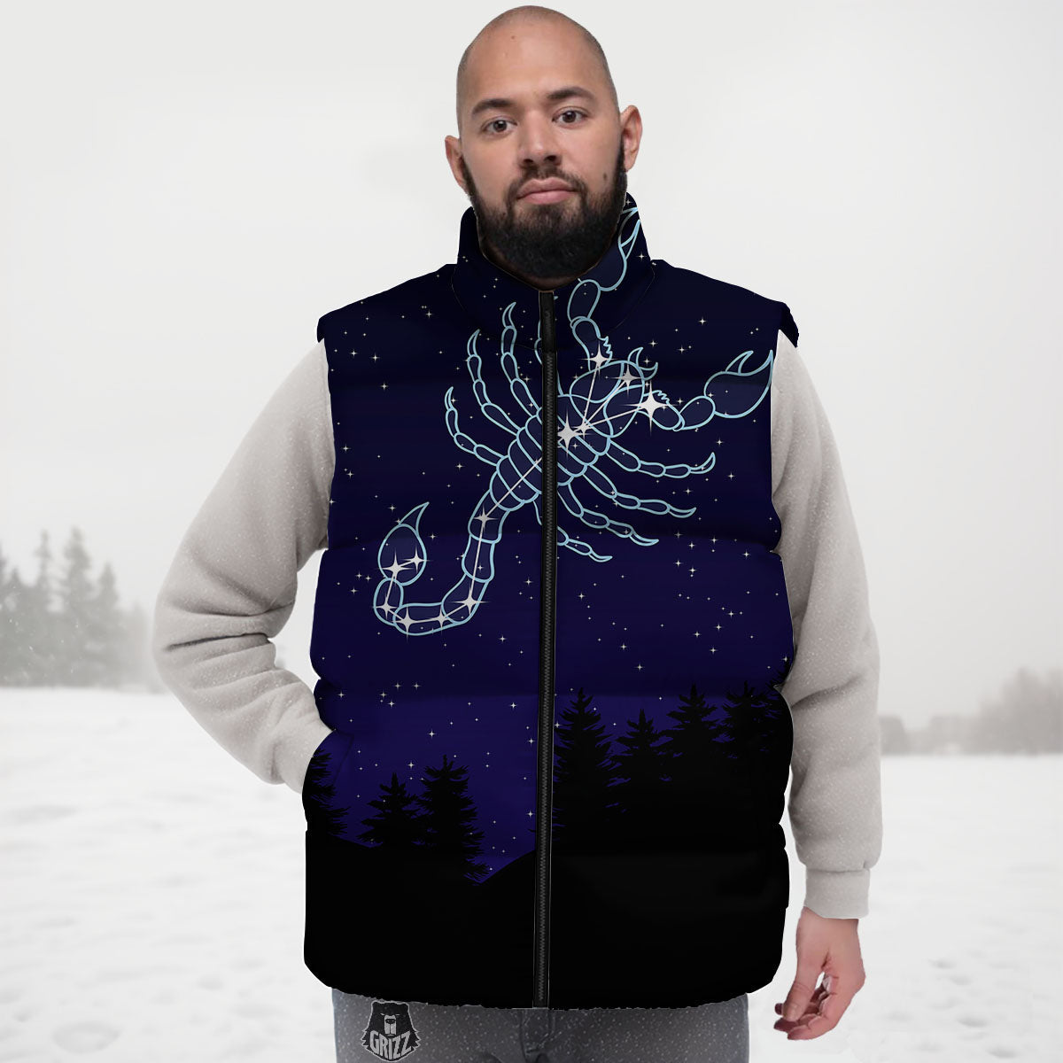 Constellation Scorpio Print Down Vest