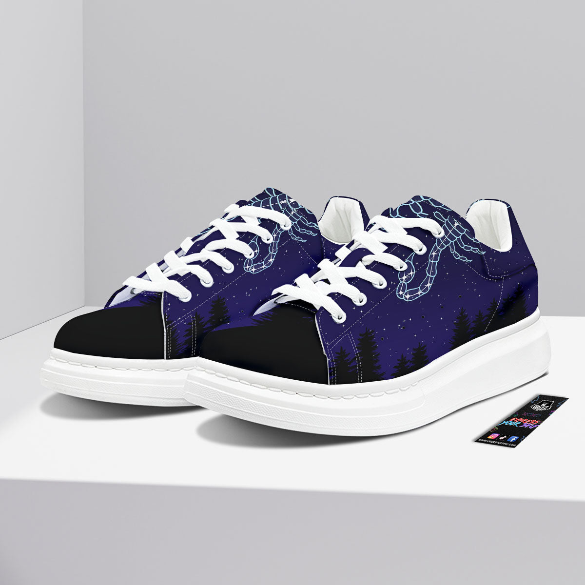Constellation Scorpio Print Platform Shoes-grizzshop