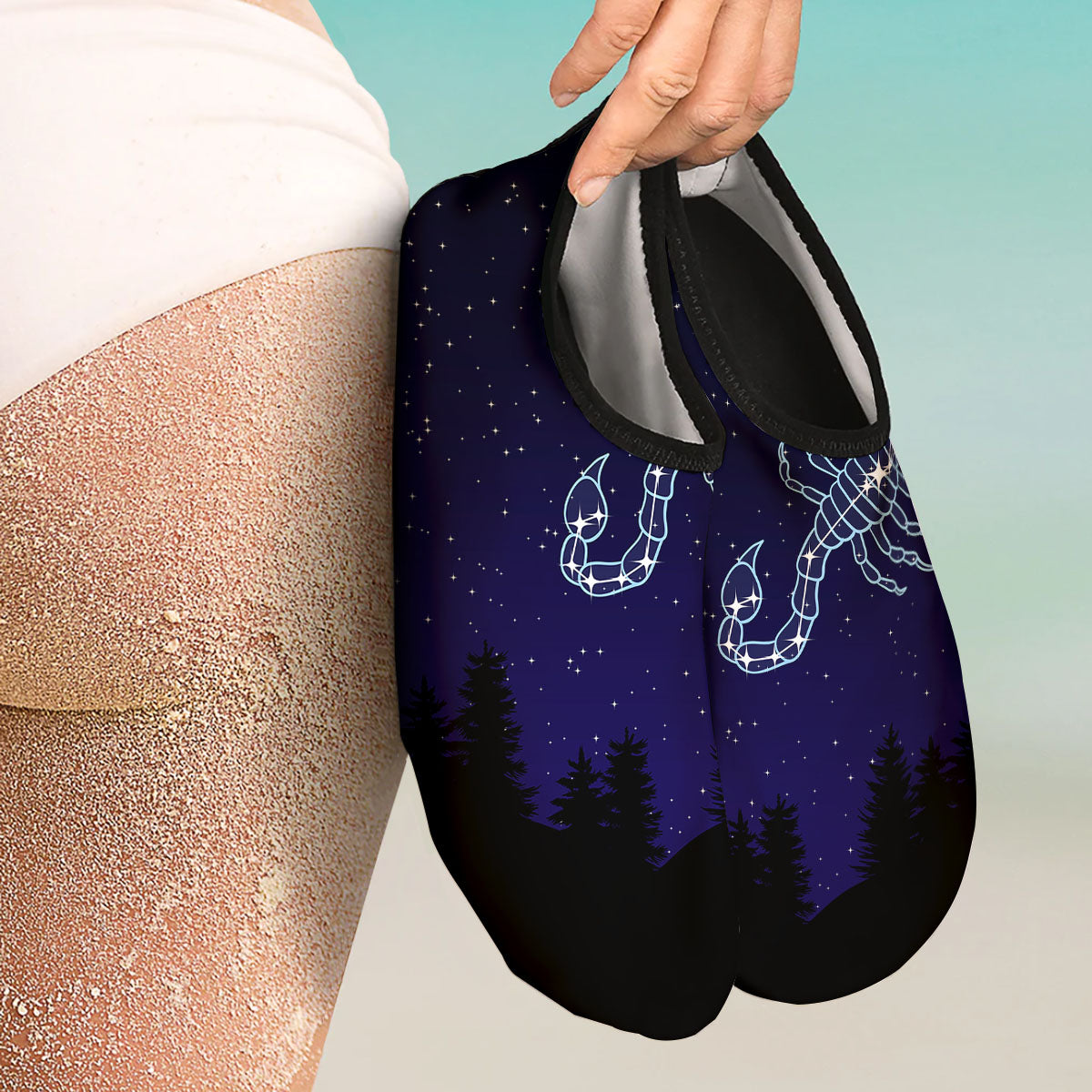 Constellation Scorpio Print Water Shoes-grizzshop
