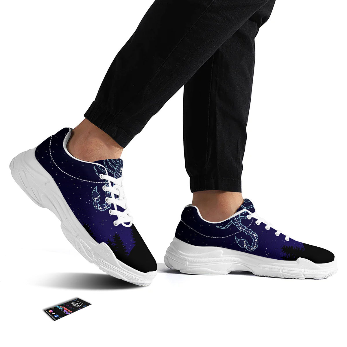 Constellation Scorpio Print White Chunky Shoes-grizzshop