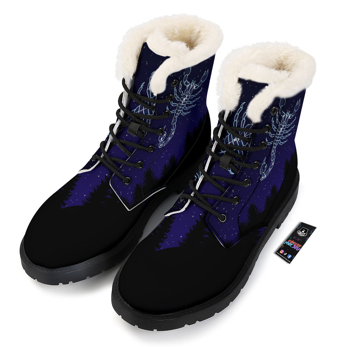 Constellation Scorpio Print Winter Boots-grizzshop